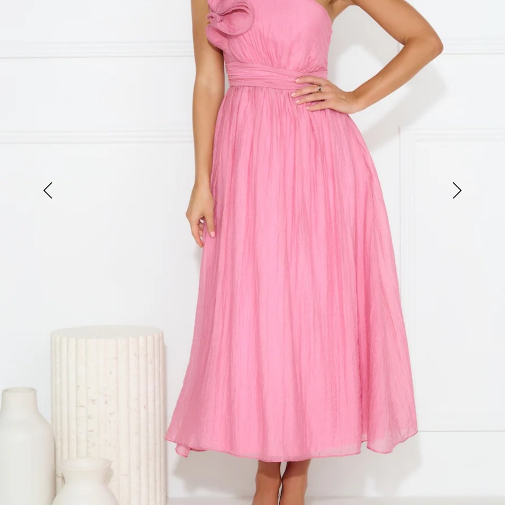 Hello Molly One-Shoulder Pink Dress - Picture 2 of 8